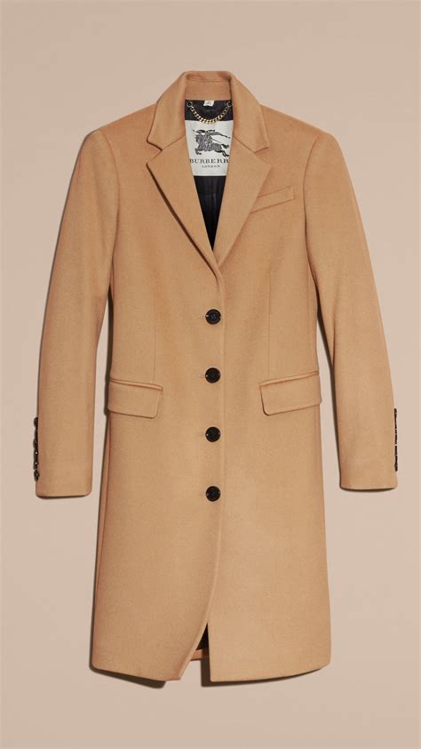 burberry single-breasted wool silk blend coat|Wool Tailored Coat in Straw/linden .